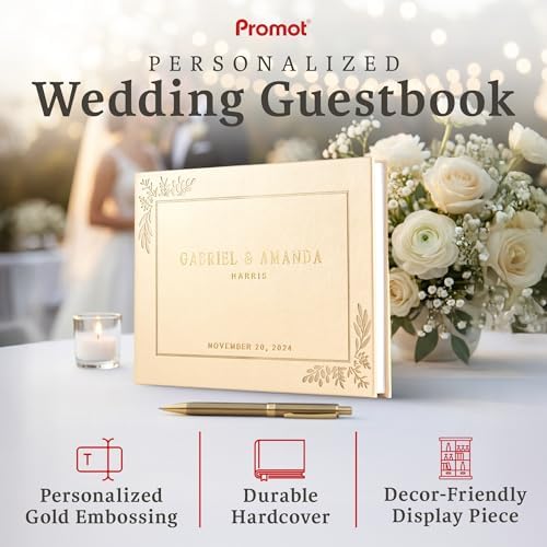 Close up of Promot guest book vegan leather texture