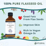 Zatural organic cold pressed flaxseed oil for natural skincare and hair