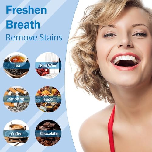 Enamel safe teeth whitening treatment being applied directly onto clean teeth for stain removal.