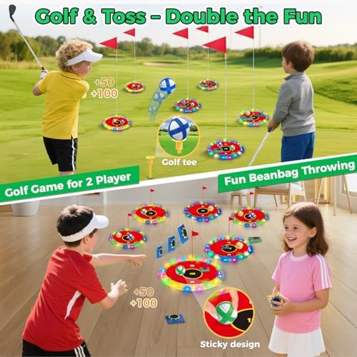Children playing with Vatos LED golf chipping game