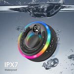 Close up of Aosrau shower speaker digital display and buttons