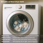 Eco friendly New Zealand wool balls showing the large size variant for clothing care