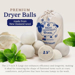 Natural New Zealand wool laundry spheres for chemical free fabric softening