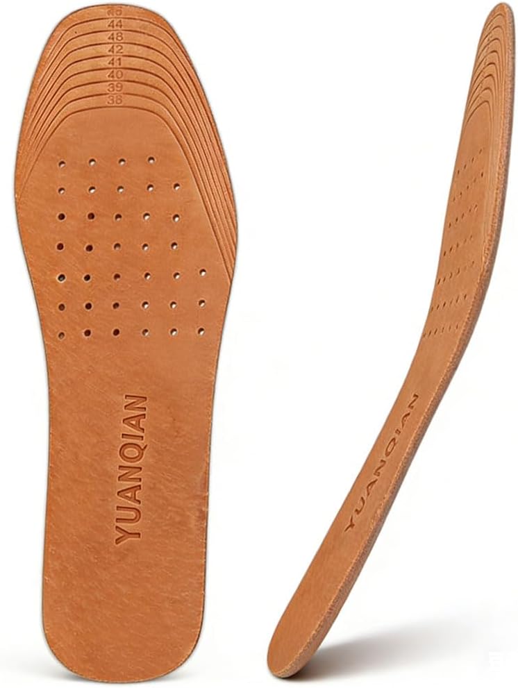 Absorbent Ultra Thin Pigskin Leather Insoles for Stinky Feet-Foot and Shoe Odor Inserts for Shoes-Cinnamon Inserts and Flats for Sweaty Feet and Hyperhidrosis (4 Pair (Pack of 1)) - Image 6