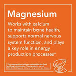 USA sourced magnesium citrate bottle detailing daily dosage guidelines and allergen warnings