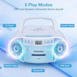 Gelielim portable boombox showing LCD display and control buttons