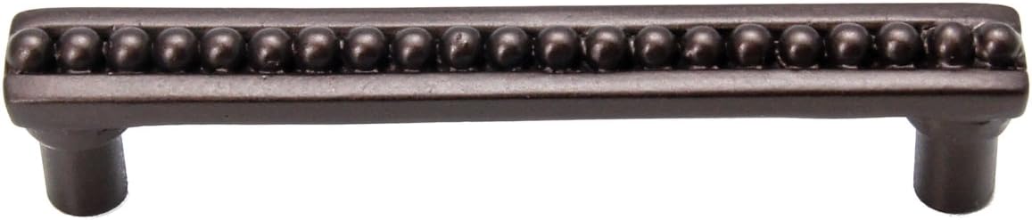 Carpe Diem Hardware 808-12 Beaded Center 4-Inch Pull front view cabinet handle