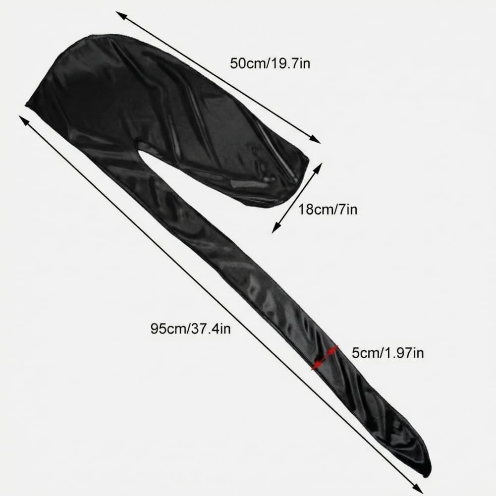 Cocosilk durag long tail design laid flat