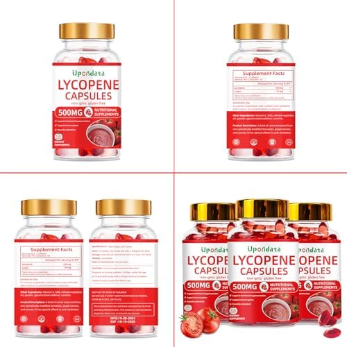 Full retail pack of Upondata Lycopene supplement for heart and prostate wellness.