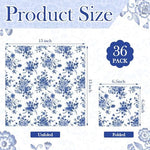 Epakh decorative napkins showing 6 different blue and white styles