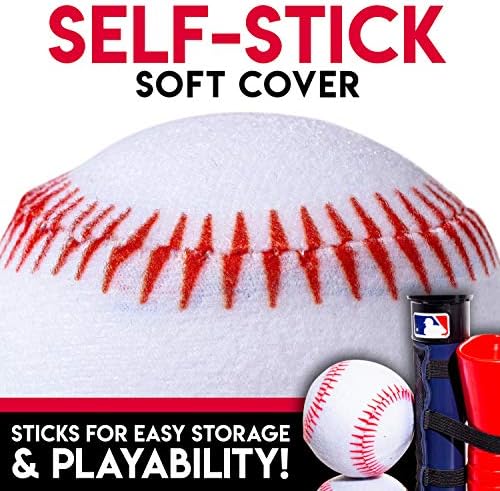 Toddler hitting a ball off the Franklin Sports baseball tee