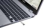Samsung Chromebook Plus V2 keyboard deck displaying the unique secondary 13-megapixel camera layout.
