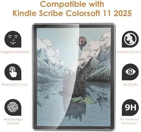 Close up of 9H hardness tempered glass for Kindle Scribe Colorsoft