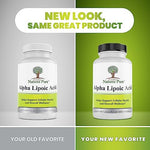 Simply Natures Pure ALA 600mg supplement bottle label details