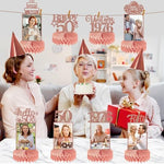 Full eight piece set of Guiruiy women birthday party supplies displayed against a clean background