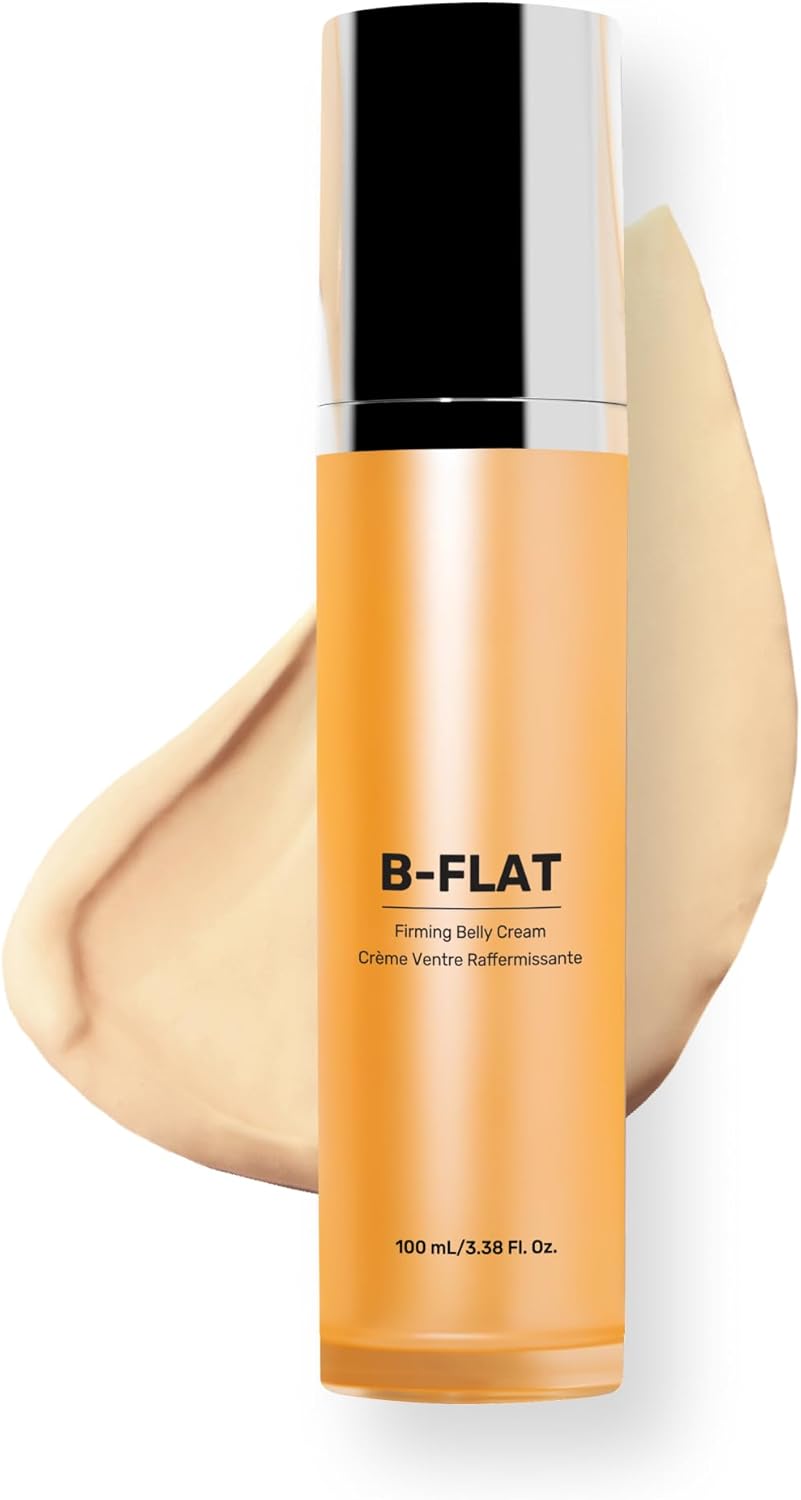 MALYS B-FLAT Belly Firming Cream for Women - Skin Tightening & Moisturizing Treatment with Shea Butter & Bentonite Clay - Smooths Look of Stretch Marks - Postpartum Body Care (3.4 Fl Oz) - Image 1