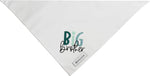 Close up of Realeaf Big Brother pet bandana fabric and stitching