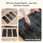 Close up view of the durable ABS plastic material on the WELGEE puzzle table