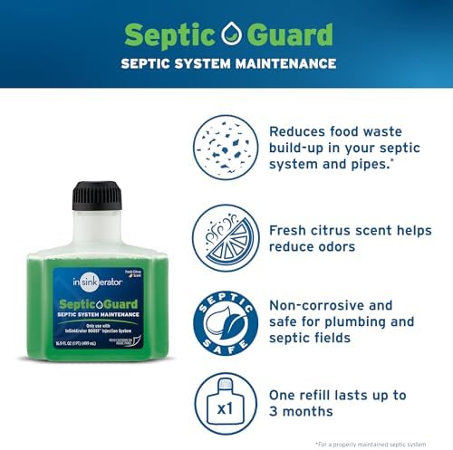 InSinkErator Septic Guard replacement label details.