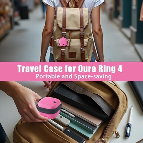 Babeezy smart ring carrier being attached to a handbag using the included matching pink carabiner clip.