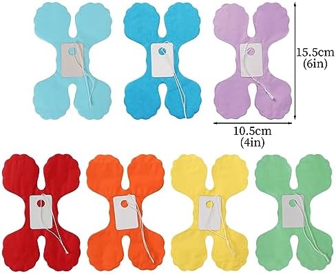 Folded colorful paper garlands showing compact storage size before expansion.