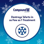 Compound W cryogenic wart removal kit showing canister and disposable foam applicators.