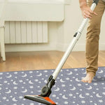 Eanpet glow in the dark star area rug illuminating in a dark bedroom