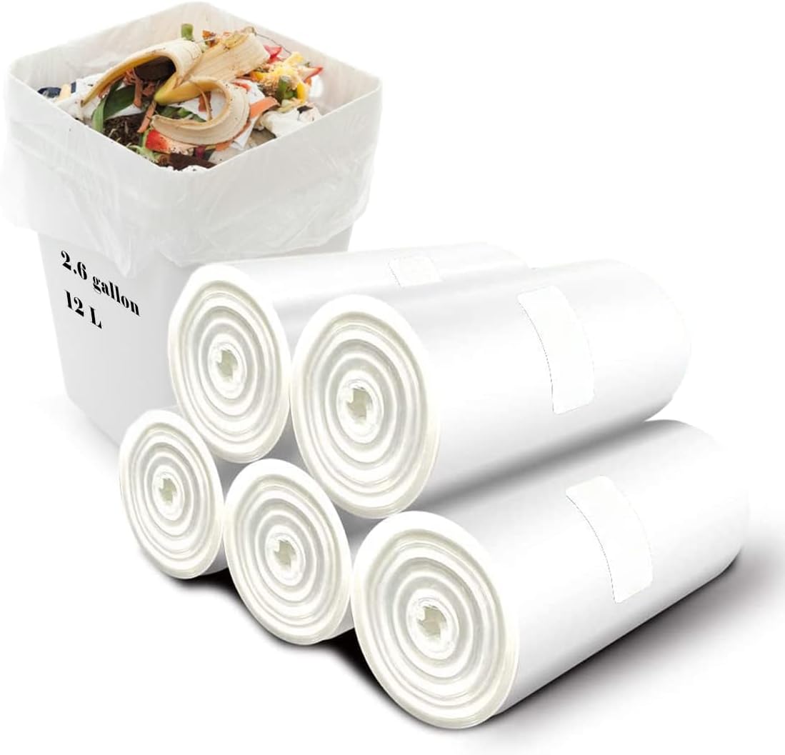 Wifpme small compostable garbage bags pack front view displayed on a kitchen counter