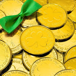 Lightweight gold plastic coins used as holiday table scatter confetti decoration
