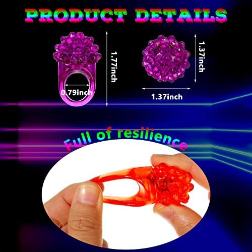 Bulk set of 100 LED party favor rings in packaging