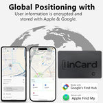 Vivitagx wallet tracker card pairing seamlessly with an iOS smartphone screen via Apple Find My network