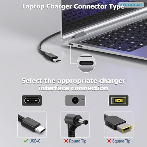 Cowoogmz type c computer adapter displaying printed specifications panel details