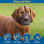 Barkless humane muzzle for large dog breeds