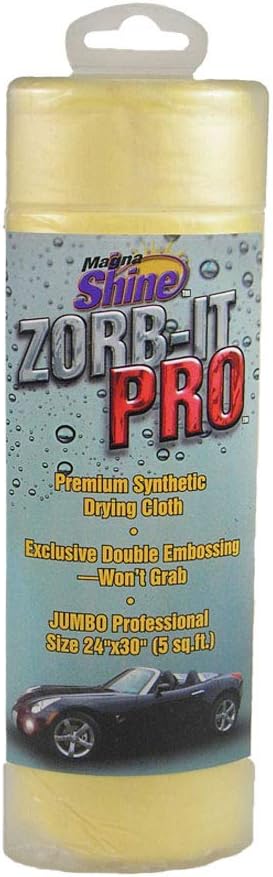 Magna Shine Zorb It Pro synthetic drying cloth front view for professional auto detailing