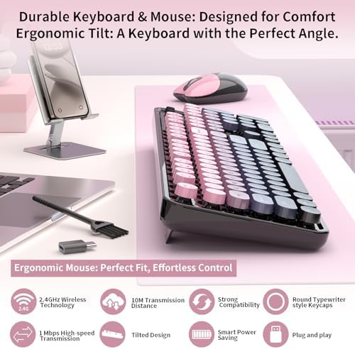 MOFII round keycaps close up view showing pink gradient styling