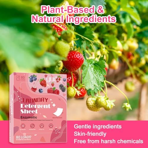 Hypoallergenic plant based laundry detergent strip being torn in half for small loads