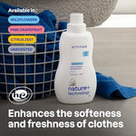 ATTITUDE vegan fabric softener bottle showing 40 loads capacity info