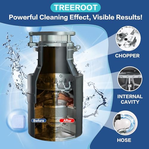 Foaming action of Treeroot disposal cleaner in sink