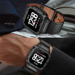 Authentic BAITEYOU imported hybrid leather and steel smartwatch band for men and women