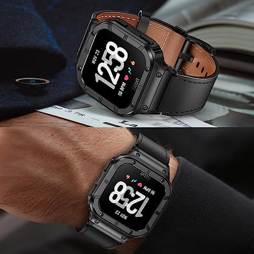 Authentic BAITEYOU imported hybrid leather and steel smartwatch band for men and women