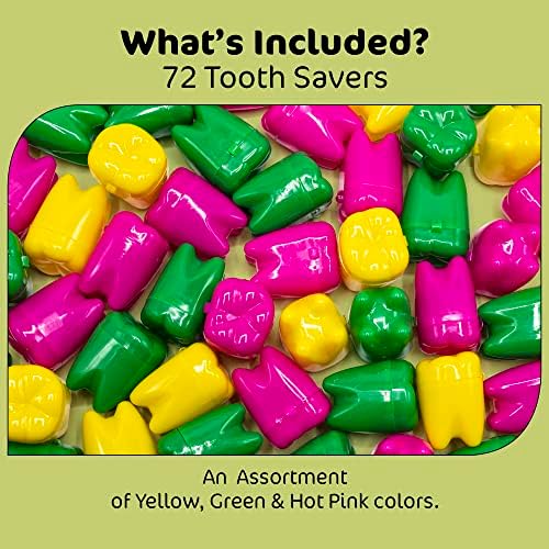 Srenta portable plastic tooth container showing the secure hinged lid in an open position.