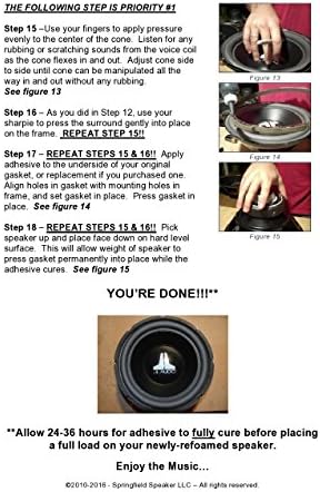Packaging for Springfield Speaker 12 inch repair kit