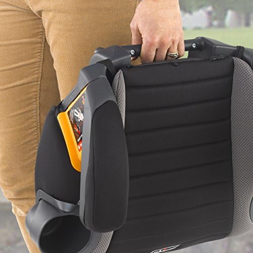 Chicco backless booster seat showing fold away dishwasher safe dual cup holders