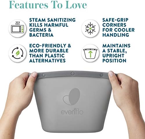 Evenflo reusable silicone steam bag for baby bottles