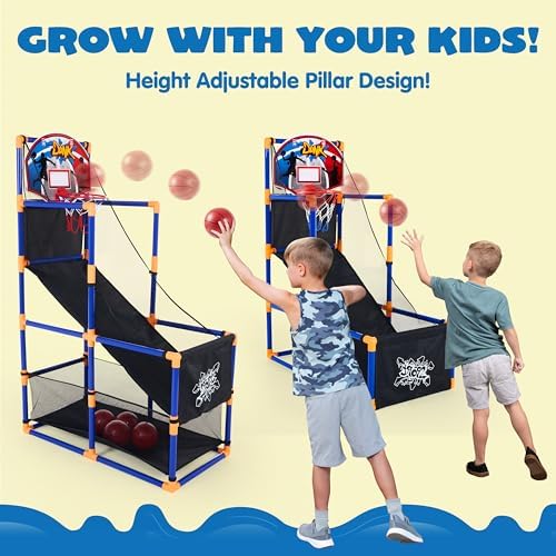 JOYIN arcade basketball set with four rubber balls and pump
