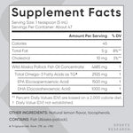 Sports Research liquid omega 3 fish oil showing natural lemon flavor label detail