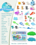 Kids playing with Sikmcle sensory sand and pet accessories