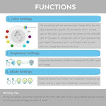 AOZITA dual piece smart night lamp package layout highlighting the small portable size format.