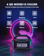 Ancoon speaker showing LED light mode color variety
