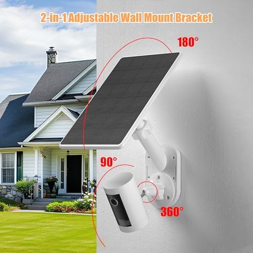 Premium dual function home security camera wall mounting bracket shown with included installation screws and wall anchors.